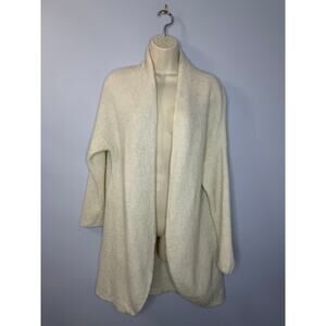 Sarah Pacini Mohair-merino Wool Cream Open Front Cardigan Cream O/S